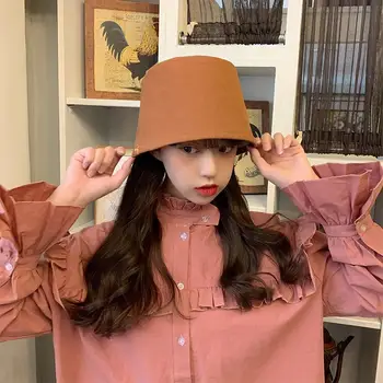 Ženské vedierko hat Japonský štýl bavlna jednoduchý rybár klobúky módne vonkajšie vysoká kvalita čistá farebná jeseň jar ženy čiapky