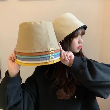 Ženské vedierko hat Japonský štýl bavlna jednoduchý rybár klobúky módne vonkajšie vysoká kvalita čistá farebná jeseň jar ženy čiapky
