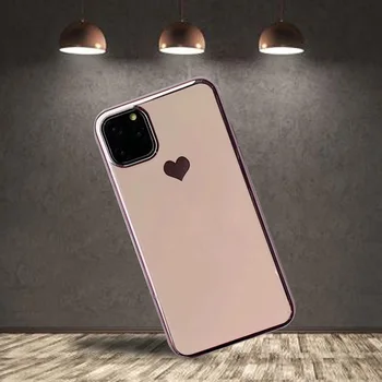 Luxusné Shockproof elektrolyticky pokrývajú Láska Srdce Silikónové telefón puzdro Pre iPhone 11 Pro Max XS X 7 8Plus Ochrana Zadného Krytu Capa