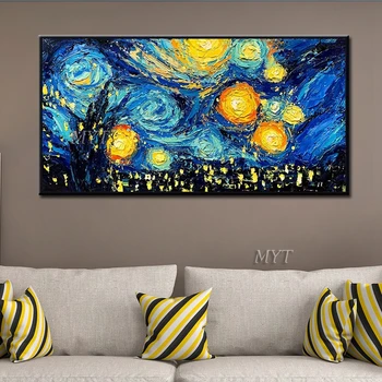 Imitácia Van Gogh Abstraktnú Olejomaľbu Na Plátne, Obývacia Izba Domov Obrázky Moderné Nástenné Art Obrazy Handpainted
