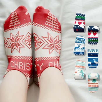 Nový Rok, Vianoce, Šťastný Krátke Ponožky Darčeky pre Deti Unisex Roztomilý Kompresné Ponožky Módne Zábavné Harajuku Bavlnené Ponožky