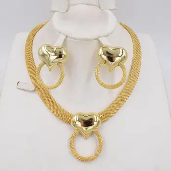 NEW Vysoká Kvalita Ltaly 750 Zlatá farba Šperky Set Pre Ženy, afriky korálky módny náhrdelník nastaviť náušnice šperky
