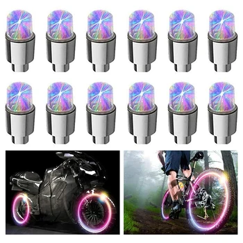12 Ks Univerzálne Led Koliesko Svetlá Flash Light Pneumatík Ventil Spp Lampa Pre Nákladné Auto Na Motocykel, Bicykel Multicolor