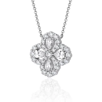 COSYA Prívesok Náhrdelník Ženy 925 Sterling Silver Módne Four-Leaf Clover Vysokým počtom atómov Uhlíka Diamant Romantické Šperky Veľkoobchod