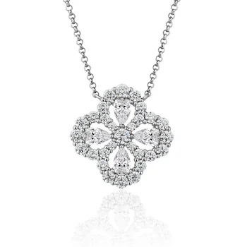 COSYA Prívesok Náhrdelník Ženy 925 Sterling Silver Módne Four-Leaf Clover Vysokým počtom atómov Uhlíka Diamant Romantické Šperky Veľkoobchod