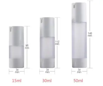 1pcs 15ml /30ml / 50ml vákuové naplniteľné lotion fľaše,15ml matné AKO+PP plastu airless čerpadla fľašu