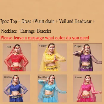 Nový Príchod Bollywood Dance Kostýmy India, Brušný Tanec Kostýmy 6 Farieb pre Ženy Výkon Praxe Ženy, Brušný Tanec