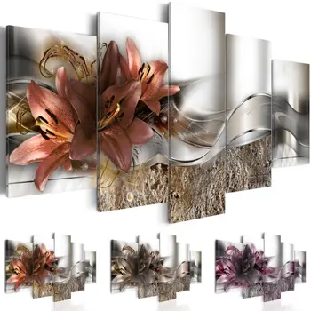 2019 5 Ks/set (Bez Rámu) HD Tlač Plátno na Maľovanie Purpurovej Orchidey, Plagát Kvety Wall Art Moderných Domov Stenu Decor Darčeky pre Lásku