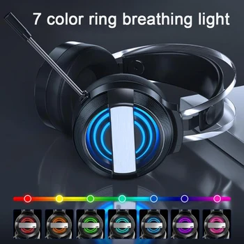 Káblové Stereo Gaming Headset Šumu LED Svetlo Priestorový Zvuk Slúchadiel 2020