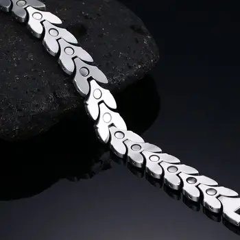 Najnovší módny návrhár šperkov bicolor dve tón nehrdzavejúcej ocele kúzlo náramok magnet priateľstvo náramky pre mužov