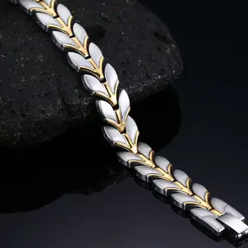 Najnovší módny návrhár šperkov bicolor dve tón nehrdzavejúcej ocele kúzlo náramok magnet priateľstvo náramky pre mužov