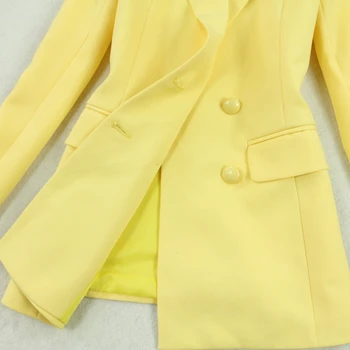Ženské 2 kus na jar a v lete nové módne temperament žltá sako + taška hip vysoký pás sukne OL vietor dvoch-dielny