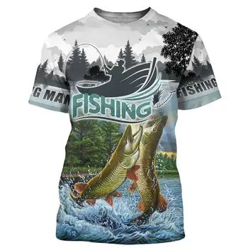 Letné Mužov pre ženy tričko 3D Walleye Rybárske Vytlačené T-Shirts Harajuku Bežné krátke Sleeve Tee košele funny t-shirt