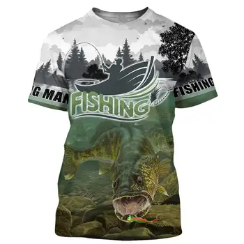 Letné Mužov pre ženy tričko 3D Walleye Rybárske Vytlačené T-Shirts Harajuku Bežné krátke Sleeve Tee košele funny t-shirt