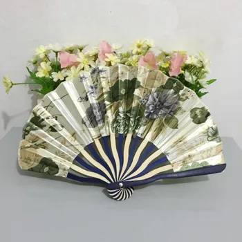 Doprava zadarmo 50pcs/veľa zmiešané kvetinové vzory Japonský štýl bambusu strane ventilátor s saténové, hodvábne tkaniny ako dekorácia, alebo ako svadobný dar