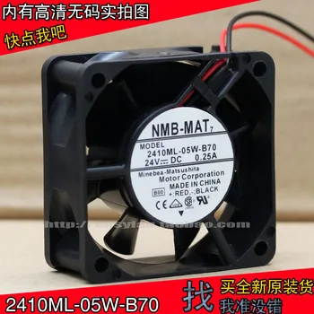 NMB 2410ML-05W-B70 6025 6typ 24V 0,25 A dva drôty dvojitý loptu chladiaci ventilátor 60x60x25mm chladič