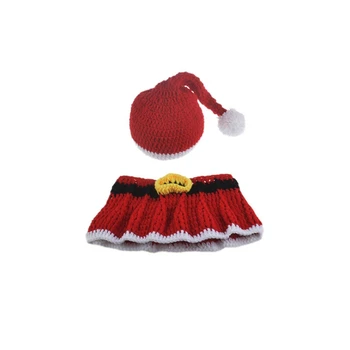 Novorodenca Roztomilý Háčkovanie Zrastov Vianočné Hat Fotografie Prop Kojenecká Dievčatá Kostým Oblečenie 2020 Nové
