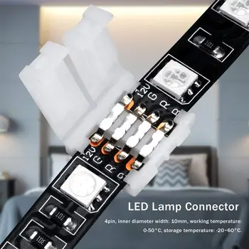 10PCS/Pack LED Pásy Konektor Unwired Gapless Solderless Terminálový Adaptér Predĺženie 4PIN RGB Konektor