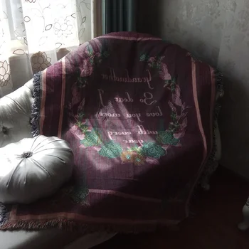 Vintage Voľný čas Hrubé bavlna asfaltový koberec hrubé vidiecky štýl obojstranná deka posteľ kryt gauč uterák Gobelín Vintage Dekor