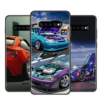 Silikónové Čierne Kryt Motora Automobilový auta pre Samsung Galaxy Note 10 Pro 9 8 Plus S10 5G S9 S8 S7 Plus S6 Telefón prípade
