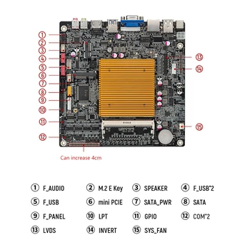 Mini ITX základnej Dosky N2840T2C/6C 2.1 GHz DDR3 8GB/1600MHz Tenký Mini Doske Podporu MSATA VGA HDMI LVDS na Ploche