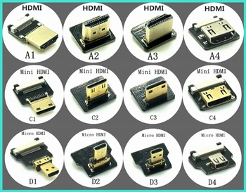 FPV Micro HDMI-Mini HDMI-90 Stupňov Adaptér FPC Páse s nástrojmi Ploché HDMI Kábel Ihrisku 20kolíkový Pre TV Projektor Multicopter Leteckých Photog