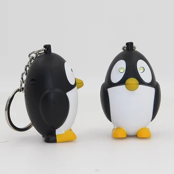 Cartoon Penguin LED Baterka Keychain So Zvukom,Deti Propagáciu Darček Hračky, Roztomilý Tučniak Led Keyring Veľkoobchod 2#