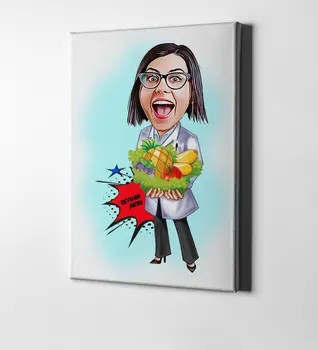 Osobné Ženy 'S Dietician Cartoon Plátno Tabuľka (50x70 cm.) 1 darček Domáce Dekorácie a Špeciálny Dizajn Home Office Business Kvality