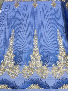 Fialová Luxusnom Štýle Flitrami Čipky Textílie Sequined Vyšívané Guipure Čistý Čipky Afriky Svadobné Šaty, Šitie Oka Materiálu
