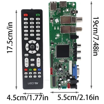 DVB-S2 a DVB-T2 Digitálny Signál ATV Javor Ovládač LCD Diaľkové Ovládanie Dosky Launcher Univerzálny Dual USB QT526C s 7 Kľúč