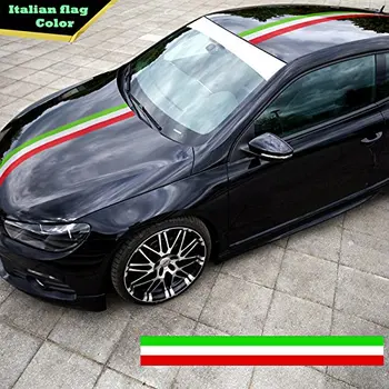 Tri-color taliansky Taliansko Vlajky Nálepky Pásy Odtlačkový Odznak Svetlé Farby Univerzálny Auto Nálepky, Auto Styling