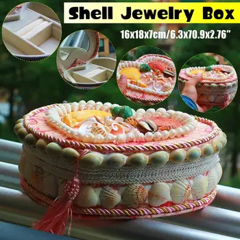 Shell Srdce Šperky Úložný Box Náušnice, Náhrdelník Krúžok Skladovanie Prípade Organizátor Display Box v tvare Srdca Darček k Narodeninám