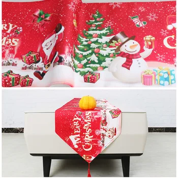 Vyšívané Vianočné Stolové Prestieranie 180*35 cm Jeleň Vianočný Stromček Stôl Runner Tkaniny Pokrytie strany Domov Nový Rok Dekorácie