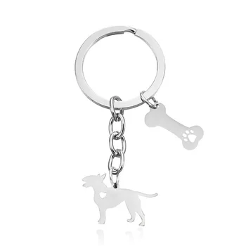 Nové Dogo Argentino Keychains Trendy Nehrdzavejúcej Ocele Dogo Argentino Kľúčenky Strieborná Farba Pes Kosti Keyrings Šperky
