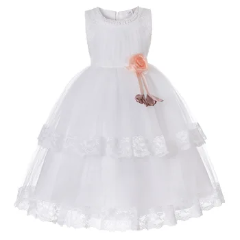 Detské šaty, veľké detské torty, princezná, double-layer oka čipky šaty, dievča farbou tutu sukne