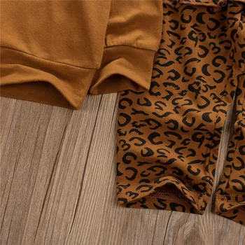 Batoľa Detská Deti, Dievčatá šaty s Kapucňou dlhý rukáv pulóver Geometrie Kabát Leopard tlač Nohavice 2pc na jeseň bavlny krásne Oblečenie