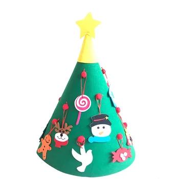 Vianočné Diy dekorácie netkanej textílie Vianočný stromček klobúk Cítil Vianočný stromček