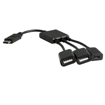 3in1 USB 3.1 Typ-C Micro USB 2.0 Napájanie Plnenie Hosť OTG Hub kábel Kábel Adaptéra