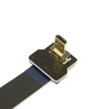 Jimier 90 Stupňov Nadol Šikmého FPV Micro kompatibilný s HDMI Samec Nahor Zahnutá Micro HDMI-kompatibilné FPC Plochý Kábel pre Letecké