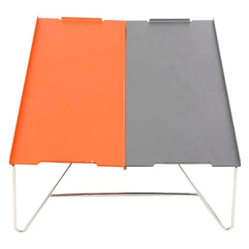 Vonkajšie Prenosné potreby na Kempovanie Stolov s Hliníkovým Stolný Mini Ľahký Skladací Stôl pre Piknik Turistika (Orange&Gray)