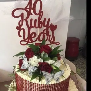 Vlastné ľubovoľný počet 40. ruby Výročie Tortu Vňaťou - výročie tortu vňaťou, svadobnú tortu mulčovače strany cake dekorácie