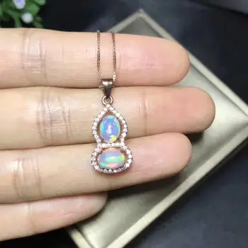 Oheň farby Opal Prívesok na Náhrdelník žien siver šperky ,Certifikovaný prírodný klenot strana prítomná cornament cucurbit