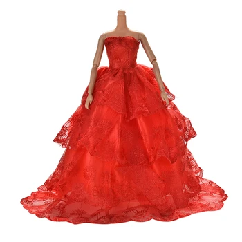 Hot Predaj Multi Vrstvy Handmade Svadobných Princezná Šaty Barbie Bábika Kvetinový Bábika Šaty Oblečenie, Oblečenie Pre Bábiky, Príslušenstvo