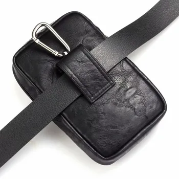 Dvojité zips multifunkčné kabelku,Pás taška na Opasok Kože Flip puzdro pre Caterpillar Cat S61 Mačka S31 S41 S60 S30 S40, S50
