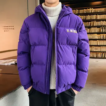 Pánske Vytlačený Parkas Bežné Nadrozmerná Žena Znásobí Zips Parkas kórejský Streetwear Muž 2020 Zimný Kabát