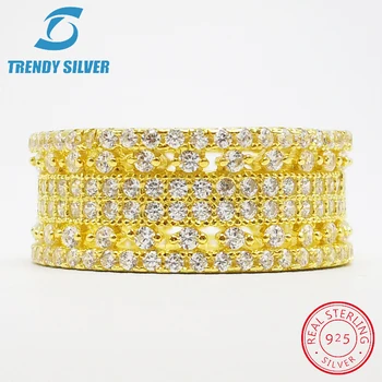 Vintage prstene strieborné reálne 925 sterling šperky pre ženy rose gold s kamennými zirkón pevné, elegantné