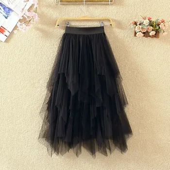 Móda Tylu Sukne Skladaný Tutu Sukne Dámske Lolita Spodnička Družičky Vintage Midi Sukne Jupe Saias faldas