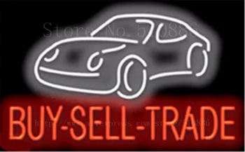 Buy-Sell-Obchod Auto Auto Neónový nápis dekoratívne Real Sklo Trubice Ručne vyrábané pre Automobilový Obchod Obchod Známky Signboard Značenie 19