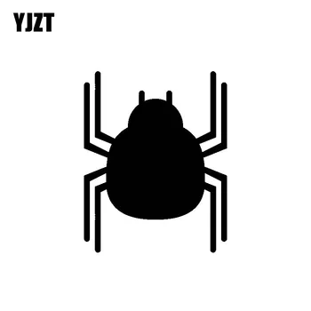 YJZT 10 CM*12,7 CM Pohode Minimalistický Umelecké Jemné Spider Tarantula, Vinyl Kotúča, Originálne Auto Nálepky Čierna/Strieborná C19-1240