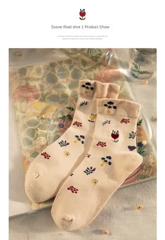 Dámske ponožky Japonský štýl karikatúra roztomilý polovice dĺžky priedušné ponožky pre audlts dievčatá Jeseň a v zime roku 2020 nové 3 páry darček